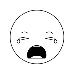 cartoon crying head kawaii character