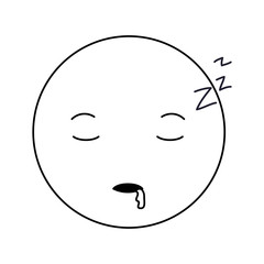 cartoon head asleep kawaii character