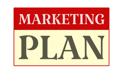 Marketing Plan - written on red card on white background