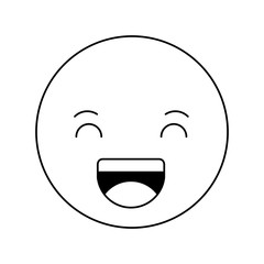 Fototapeta premium cartoon happy head kawaii character