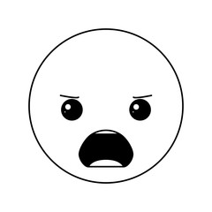 cartoon angry head kawaii character