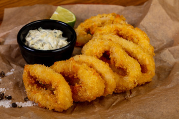 Squid rings tempura