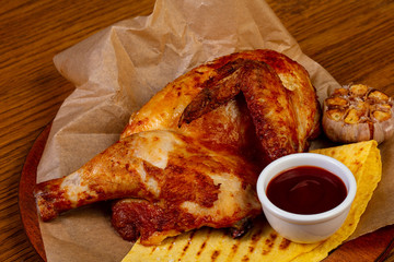 Roasted chicken with sauce