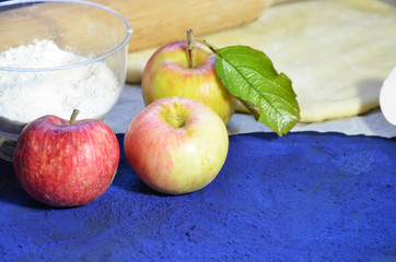 Pastry round, rolling pin and pie pan. Making Apple Pie Tart Series.