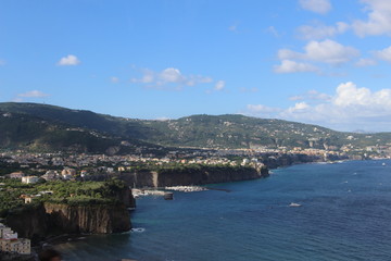 Naklejka premium Distant view of the city of Sorrento, Italy
