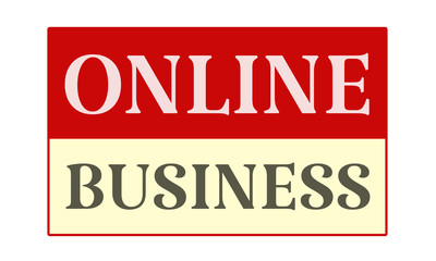 Online Business - written on red card on white background