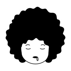 cartoon head man asleep kawaii character