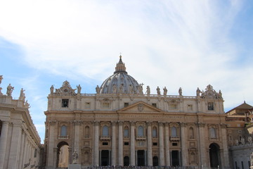 Front facade of St Peter's Basilica in Vatican City