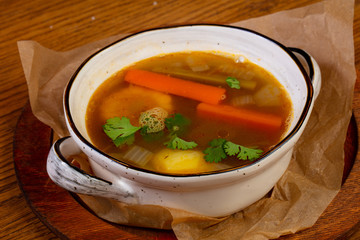 Vegetables minestrone soup