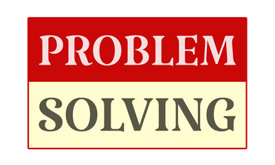 problem solving - written on red card on white background