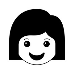 cartoon woman happy head kawaii character