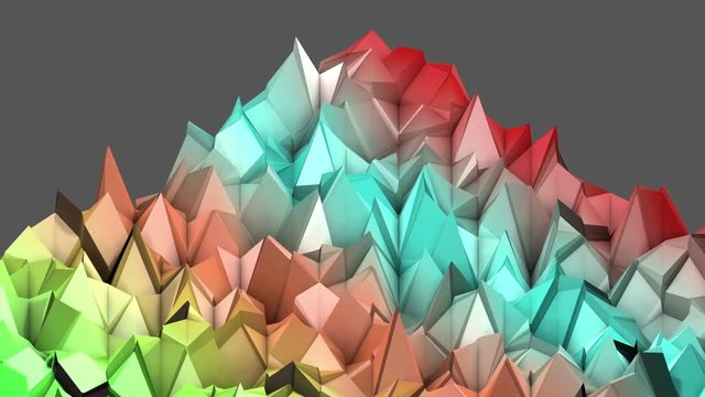 flatness, polygons, low polygonal, multicolored, squares, bends, breaks, move, wave, faces, line, surface, green, 3d, rendering, background, backdrop, abstract, bright, smooth, shadows