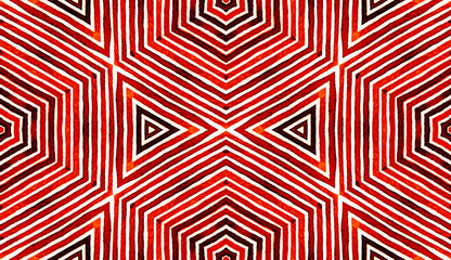 Wine red Geometric Watercolor. Amusing Seamless Pattern. Hand Drawn Stripes. Brush Texture. Delicate