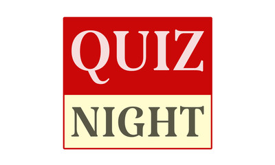 Quiz Night - written on red card on white background