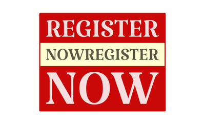 Register NowRegister Now - written on red card on white background