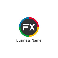 Fototapeta premium Initial Letter FX Logo Template Design
