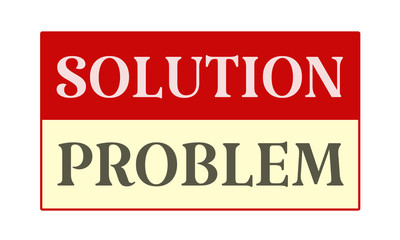 Solution Problem - written on red card on white background
