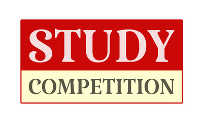 Study Competition - written on red card on white background