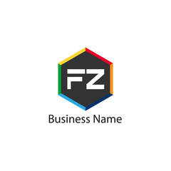 Initial Letter FZ Logo Template Design