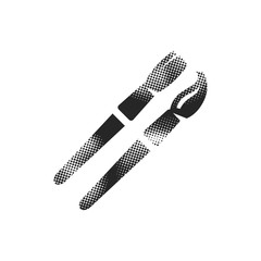 Halftone Icon - Paint brushes