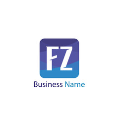 Initial Letter FZ Logo Template Design