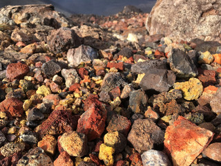 Pumice lava colourful stones