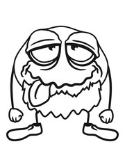 figur monster stehen alt kopf großvater opa bart gesicht kopf betrunken verwirrt frech comic cartoon clipart cool