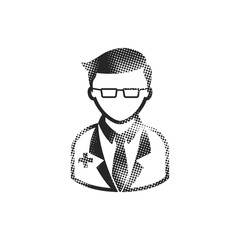 Halftone Icon - Doctor