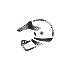 Halftone Icon - Baseball helmet