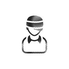 Halftone Icon - Injured head