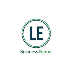 Initial Letter LE Logo Template Design