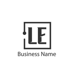 Initial Letter LE Logo Template Design