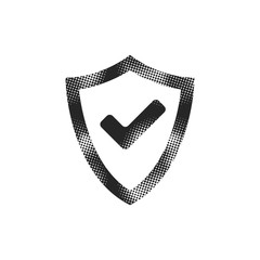 Halftone Icon - Shield check © puruan