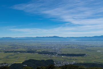 弥彦山パノラマタワーから観る景色　燕市方面