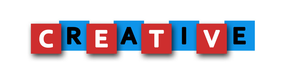 Creative - letters written in beautiful boxes on white background