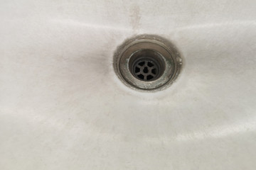 Dirty sewer in the washbasin , Empty with copy space for text.