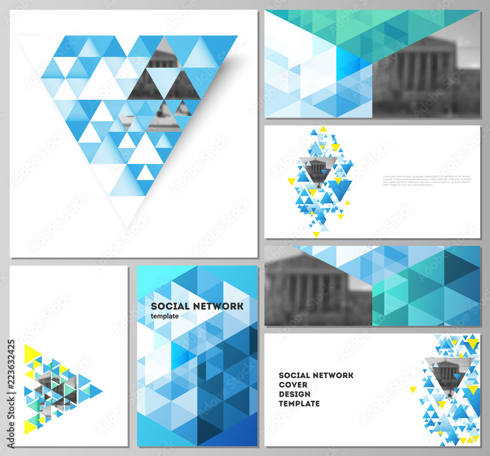 Poster the minimalistic abstract vector illustration of the editable layouts of modern social network mocku