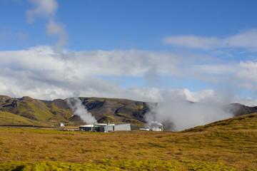 Fototapeta na wymiar Geothermal plant in Iceland