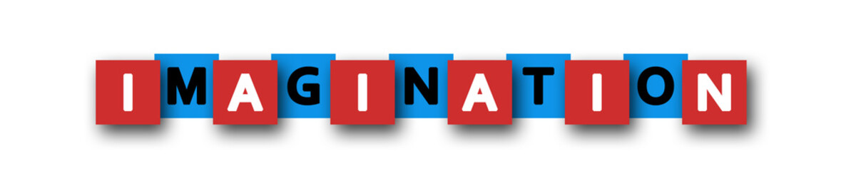 Fototapeta premium Imagination - letters written in beautiful boxes on white background