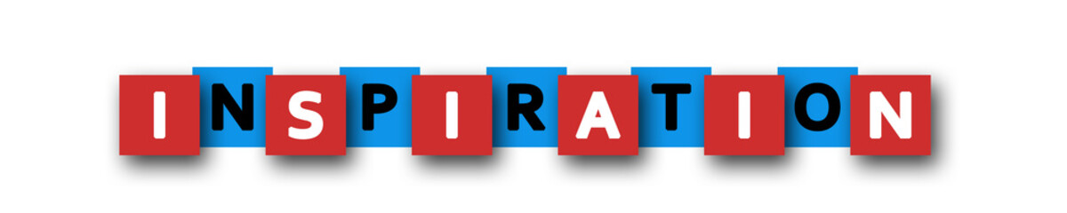 Inspiration - letters written in beautiful boxes on white background