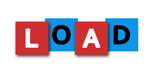 Load - letters written in beautiful boxes on white background