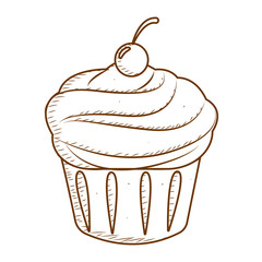delicious cupcake outline