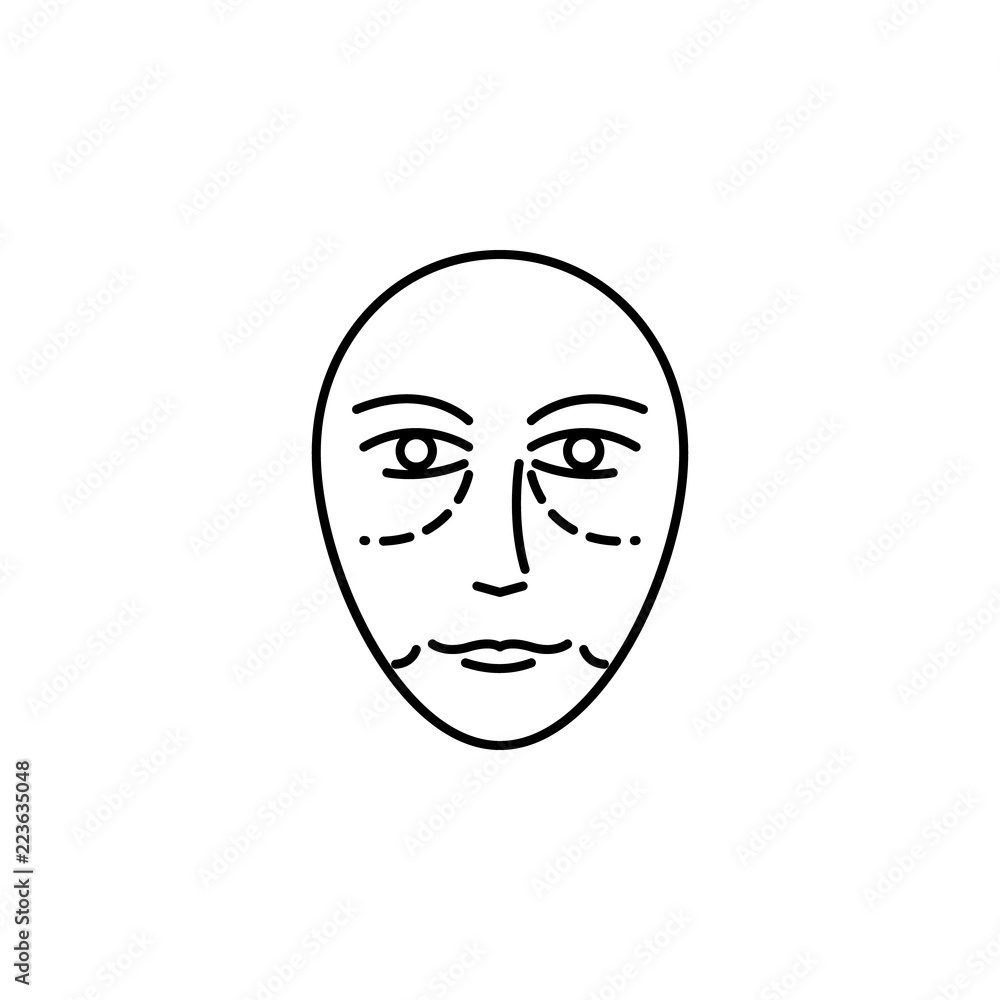 Poster antiaging face botox icon. element of beauty and anti aging icon for mobile concept and web apps. th