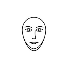 Anti aging neck surgery icon. Element of beauty and anti aging icon for mobile concept and web apps. Thin line Anti aging neck surgery icon can be used for web and mobile