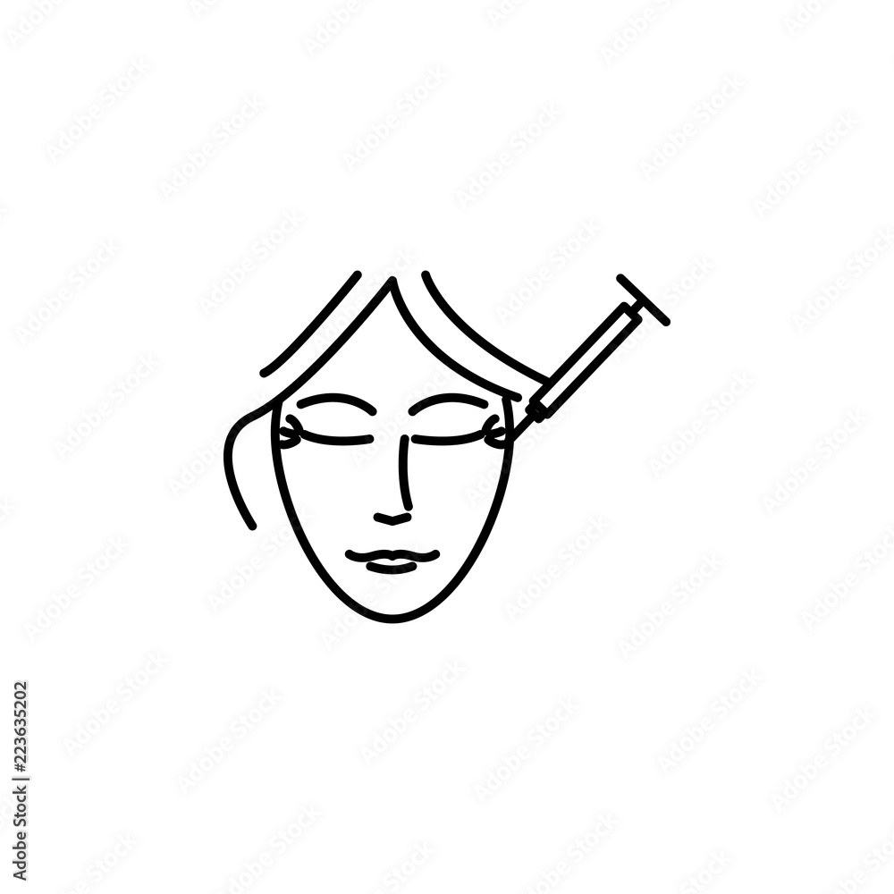 Poster botox syringe to wrinkles icon. element of beauty and anti aging icon for mobile concept and web app