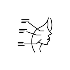 Cosmetic face analysis icon. Element of beauty and anti aging icon for mobile concept and web apps. Thin line Cosmetic face analysis icon can be used for web and mobile