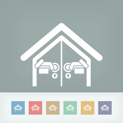 Door house opening concept icon