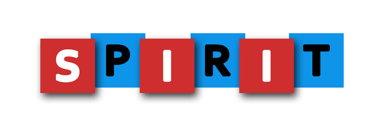 Spirit - letters written in beautiful boxes on white background