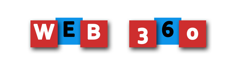 Web-360 - letters written in beautiful boxes on white background