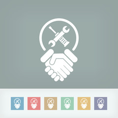 Worker handshake icon